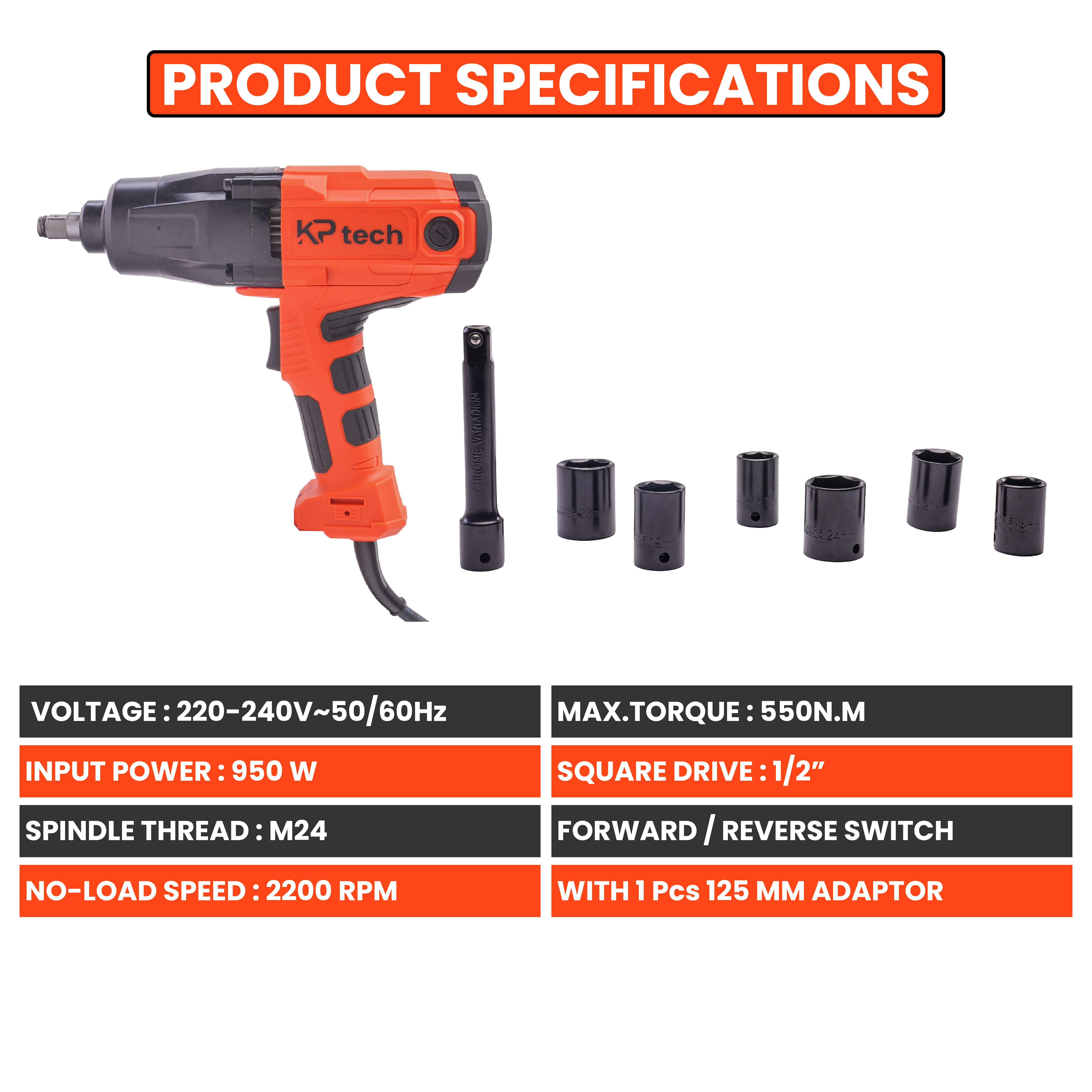 Vomeko KP-549 Air Impact Wrench - 1 Inch Drive, Large Torsion Impact Wrench，Heavy-Duty Pneumatic Wrench for Industrial Use, High Torque Air Wrench 5000 RPM Pneumatic Impact Wrench - Durable \u0026 Powerful Tool