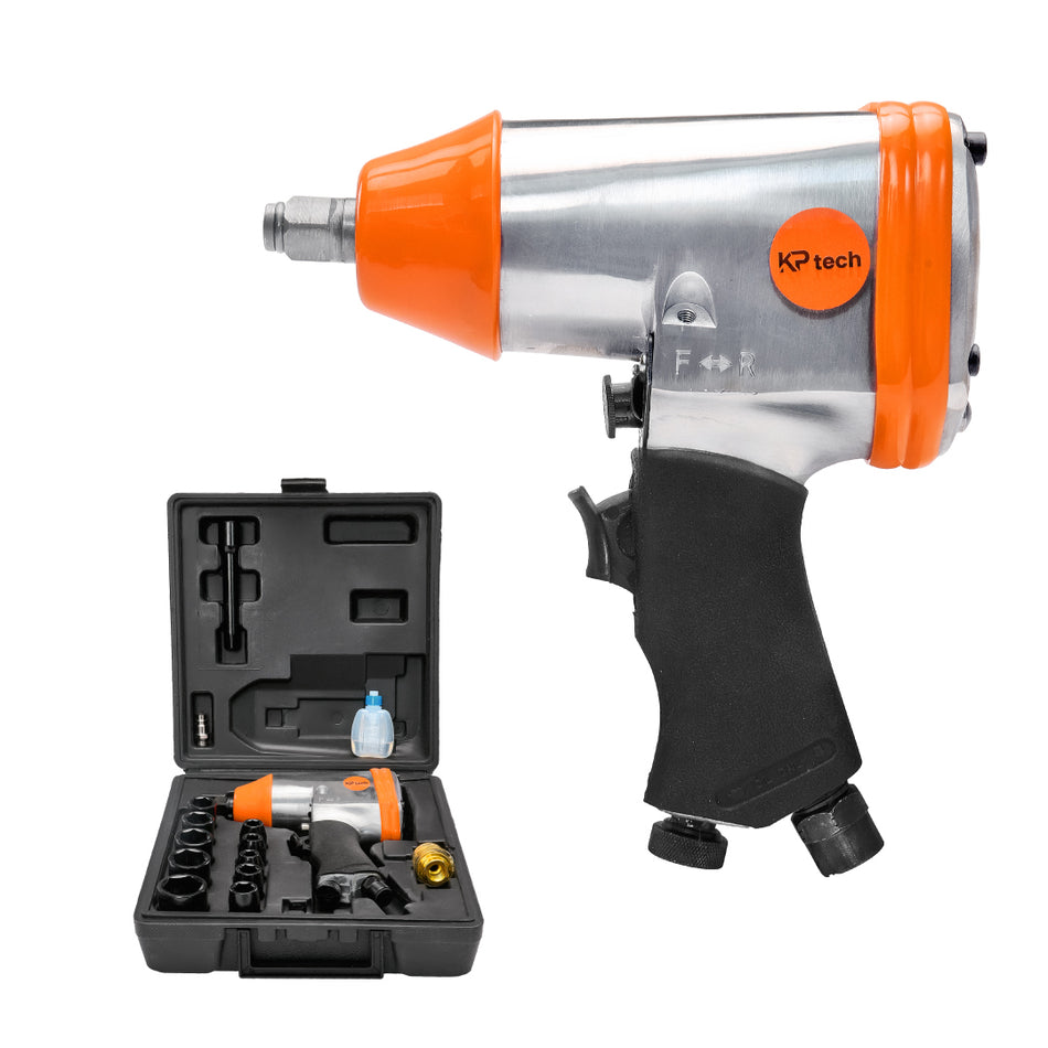 KP Tech Air impact wrench kit 312Nm(230ft)| 7000rpm | With 10pcs socket