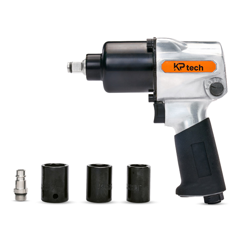 KP Tech Air Impact wrench 610Nm(650ft) | 7000rpm | With 3pcs socket (17mm,19mm,21mm)