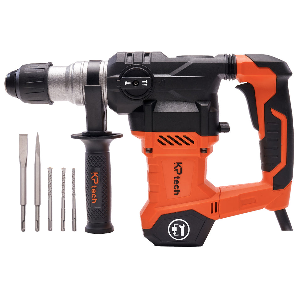 KP Tech Rotary Hammer 1500W | 950 RPM | With 3 drills and 2 chisels