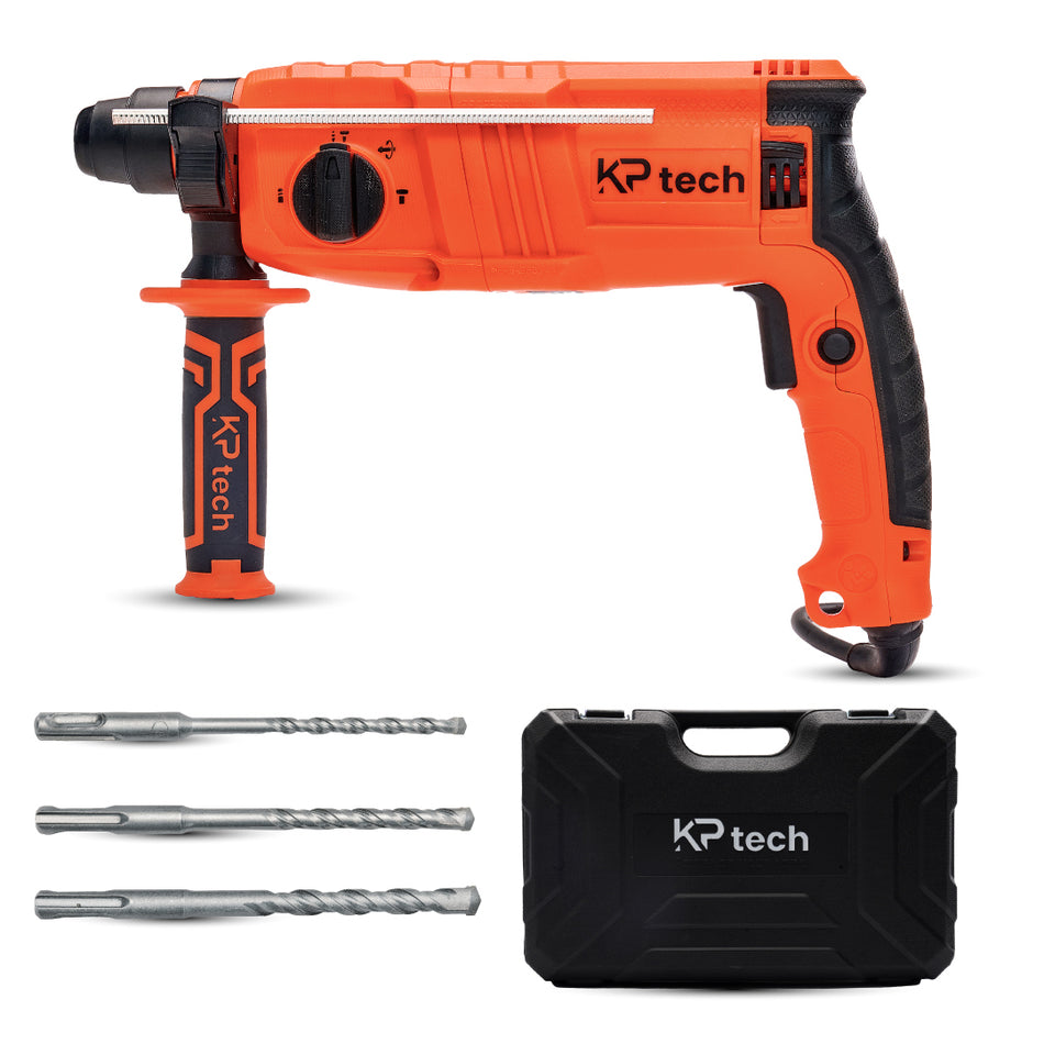 KP Tech Rotary Hammer 650W | 1600 RPM | With 3 SDS-PLUS drills