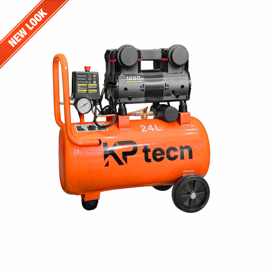 KP Tech Oil free and silent Air compressor 1280W | 24L Tank