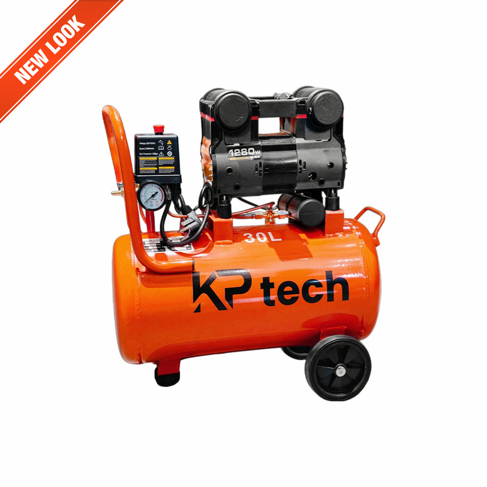 KP Tech Oil free and silent Air compressor 1280W | 30L Tank