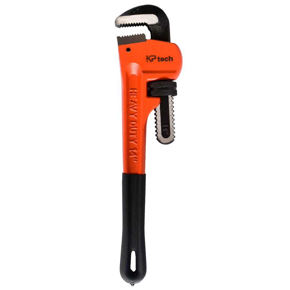 KP Tech Heavy Duty Pipe Wrench - 14 Inch HT-HPW1401 | Strong Jaw Grip | Durable Steel Construction | Ideal for Plumbing & Pipe Fitting
